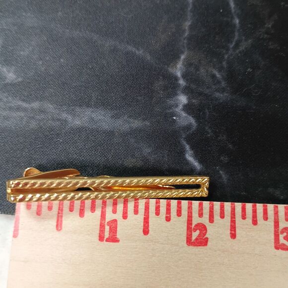 3pc AVON Tie Bars Gold Tone Clips Vintage Men’s Accessories Classic Style - Picture 14 of 14